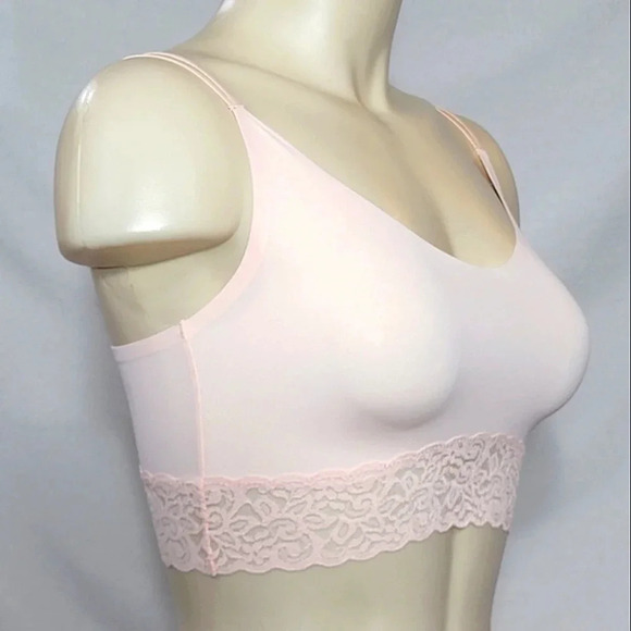 SMALL Xhilaration Laser Cut Wire Free‎ Bra Bralette Feather Peach NWT - Picture 2 of 3